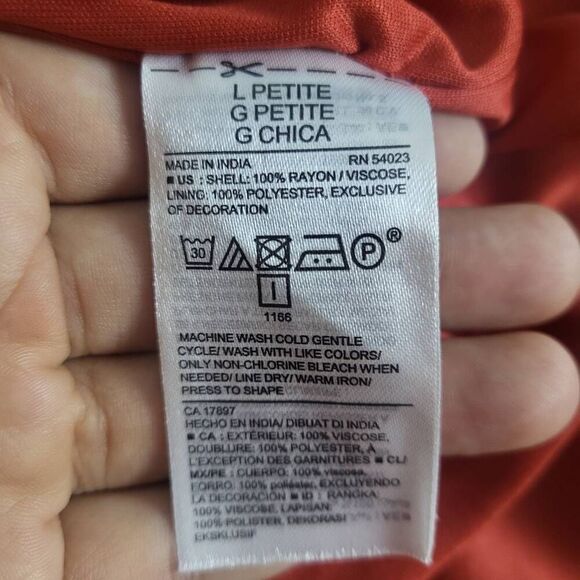 Old Navy Womens Floral Maxi Dress Red Size Large Petite Cottagecore Smocked Boho - Picture 7 of 9